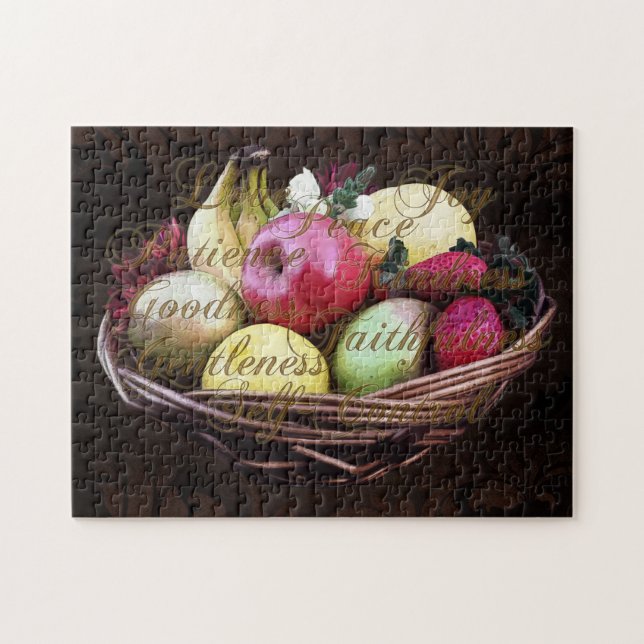 Fruit of the Spirit, Painted Brown Basket Jigsaw Puzzle (Horizontal)