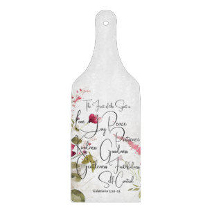 Fruit of the Spirit pink floral Cutting Board