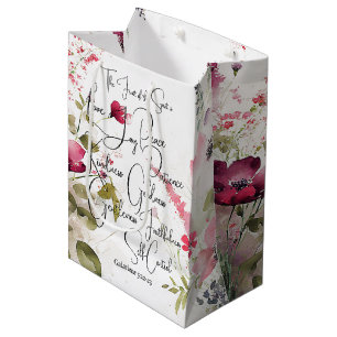 Fruit of the Spirit pink floral Medium Gift Bag