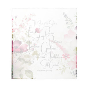 Fruit of the Spirit pink floral Notepad