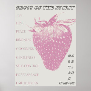 Fruit of the Spirit / Pop Art / Strawberry / Pink  Poster