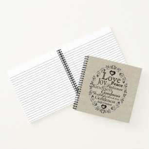 Fruit of the Spirit Scripture Linen Notebook