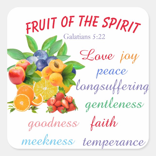 Fruit of the Spirit    Square Sticker (Front)