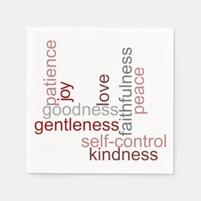 Fruit of the Spirit Word Art Napkin (Front)