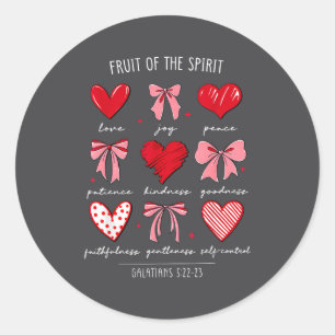 Fruit Of The Srit Christian Hearts Galatians 522-2 Classic Round Sticker