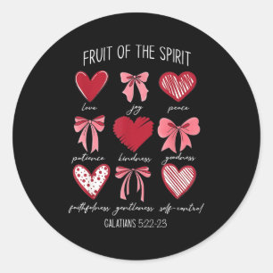 Fruit Of The Srit Christian Hearts Galatians 5_22- Classic Round Sticker