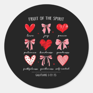 Fruit Of The Srit Christian Hearts Galatians 5_22- Classic Round Sticker