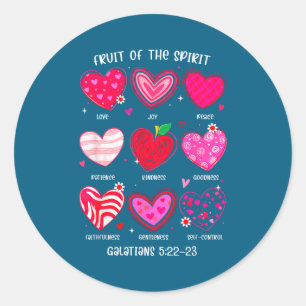 Fruit Of The Srit Christian Hearts Valentines Day Classic Round Sticker