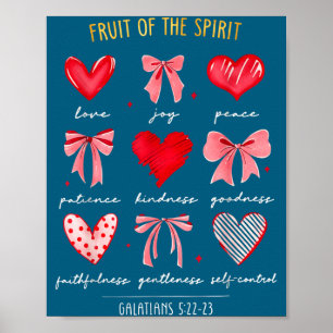 Fruit Of The Srit Christian Hearts Valentines Day  Poster