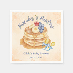 Fruit Pancakes & Pacifiers Gingham Baby Shower  Napkin