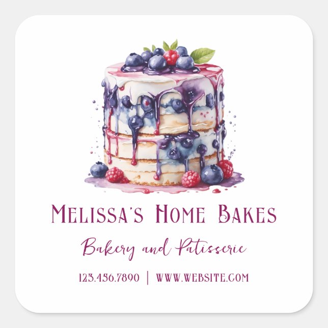 Fruit Patisserie Bakery Product Square Sticker (Front)
