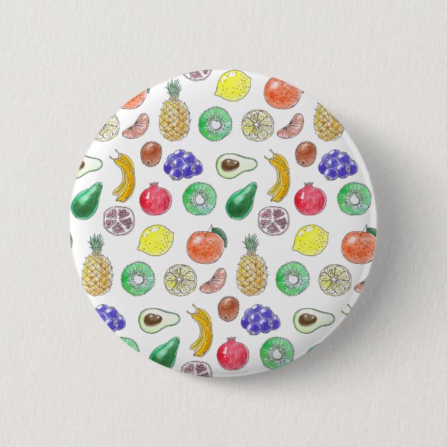 Fruit pattern 6 cm round badge (Front)