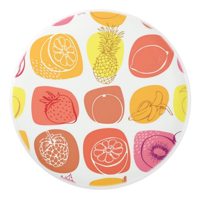 Fruit pattern ceramic knob (Front)