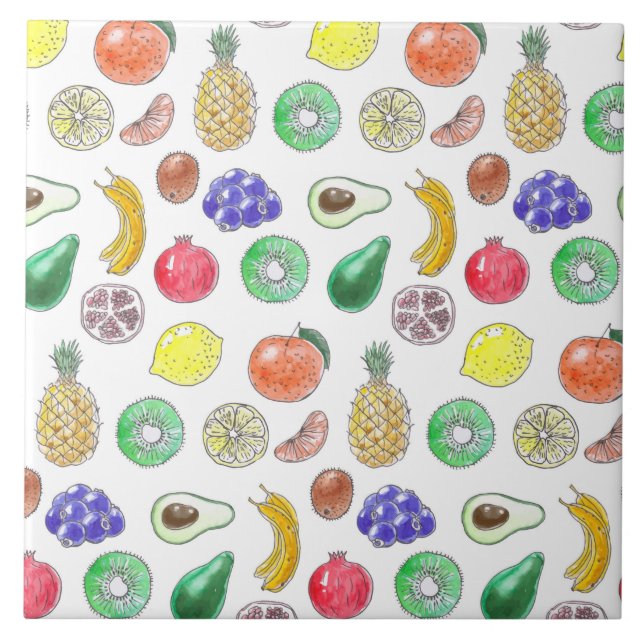 Fruit pattern ceramic tile (Front)