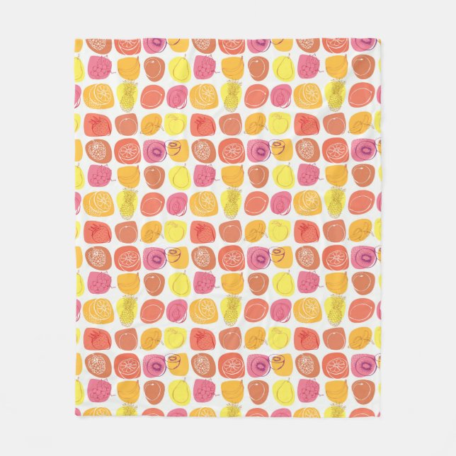 Fruit pattern fleece blanket (Front)