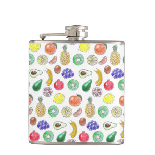 Fruit pattern hip flask