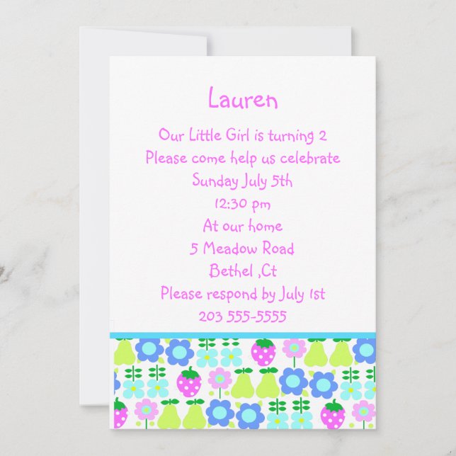 fruit pattern invitation (Front)