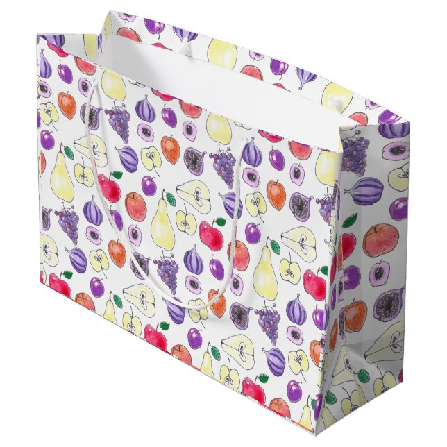 Fruit pattern large gift bag (Back Angled)