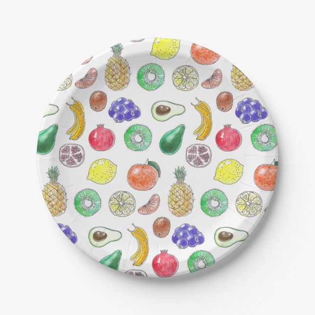 Fruit pattern paper plate (Front)