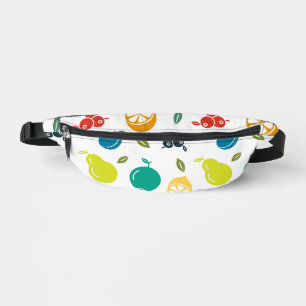 Fruit Pattern, Plum, Orange, Lemon, Pear, Apple Bum Bags