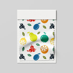 Fruit Pattern, Plum, Orange, Lemon, Pear, Apple Fabric
