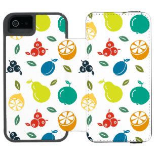 Fruit Pattern, Plum, Orange, Lemon, Pear, Apple Incipio Watson™ iPhone 5 Wallet Case