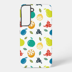 Fruit Pattern, Plum, Orange, Lemon, Pear, Apple Samsung Galaxy Case