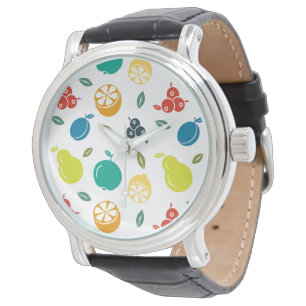 Fruit Pattern, Plum, Orange, Lemon, Pear, Apple Watch