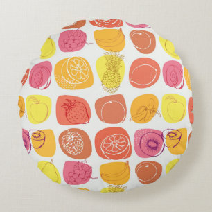 Fruit pattern round cushion