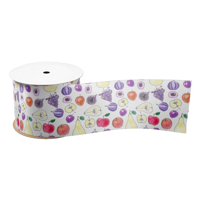 Fruit pattern satin ribbon (Spool)