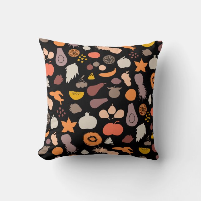 Fruit Pattern Throw Pillow (Front)