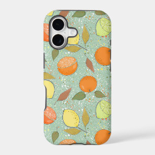 Fruit pattern with lemons, oranges