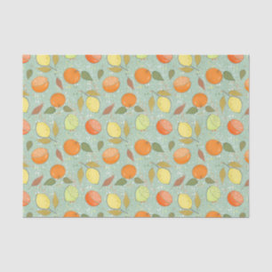 Fruit pattern with lemons, oranges tissue paper