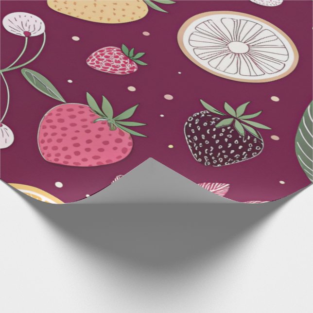 Fruit Pattern Wrapping Paper – 30in x 60ft Roll by (Corner)
