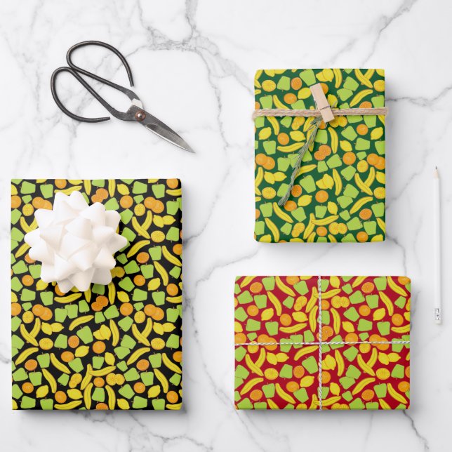 Fruit Pattern Wrapping Paper Sheet (Front)