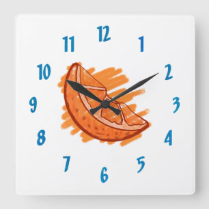 Fruit Patterns Blood Orange Gifts Square Wall Clock