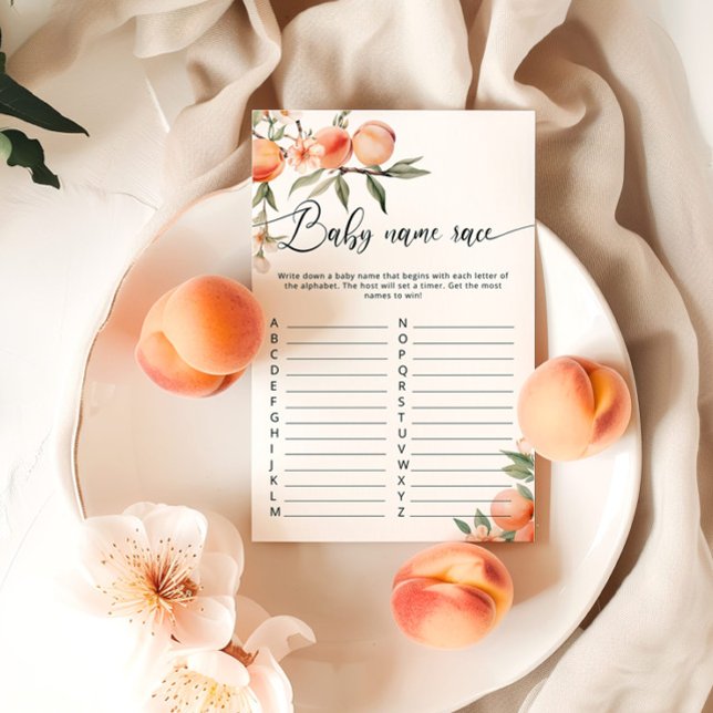 Fruit peach baby name race baby shower game (Creator Uploaded)