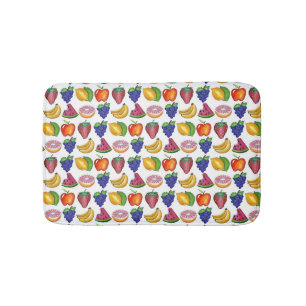 Fruit Print Strawberry Watermelon Banana Grapes Bath Mat