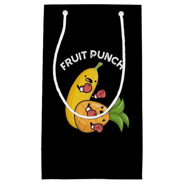 Fruit Punch Funny Drink Pun Dark BG Small Gift Bag (Front)