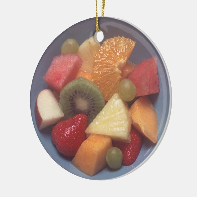 Fruit Salad Ceramic Ornament (Left)