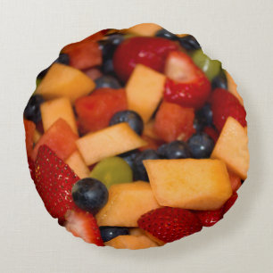 Fruit Salad Food Photography Round Cushion