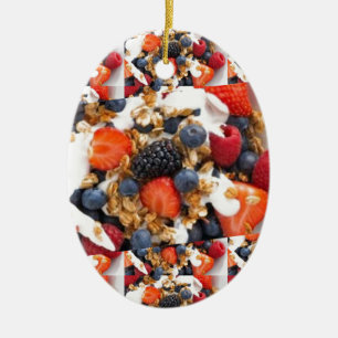 Fruit Salad Foods Chef Healthy Eating Cuisine Art Ceramic Ornament