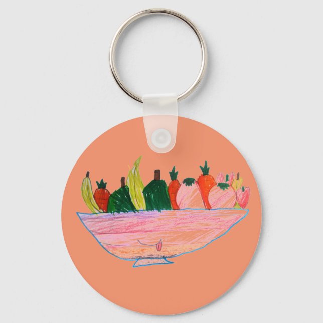 Fruit Salad funny cartoon art Key Ring (Front)