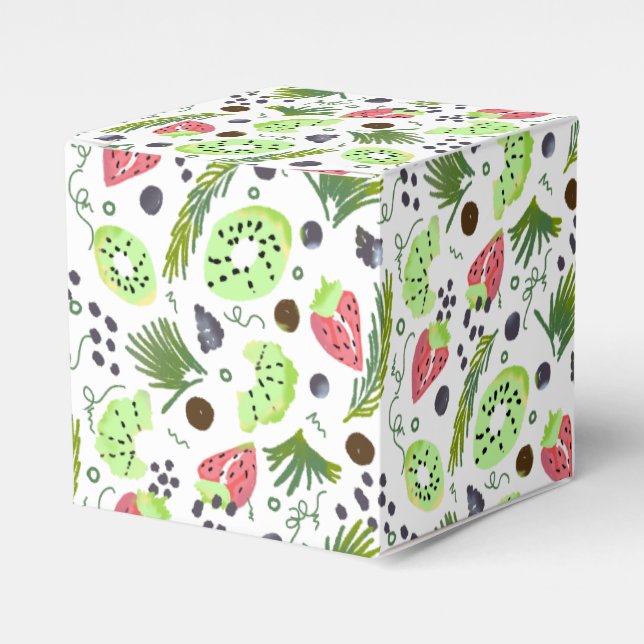Fruit Salad Kiwi Strawberries Grape Greenery Candy Favour Box (Front Side)