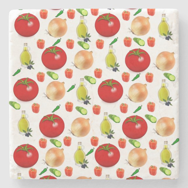 Fruit Salad Marble Stone Coaster (Front)