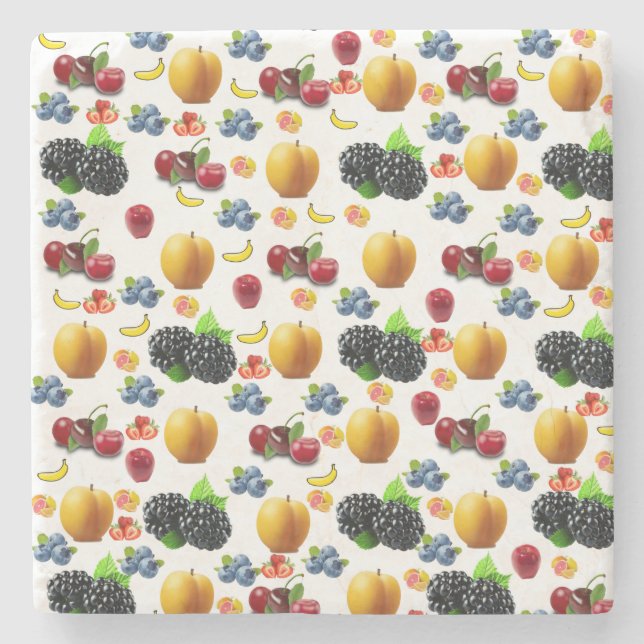 Fruit Salad Marble Stone Coaster (Front)