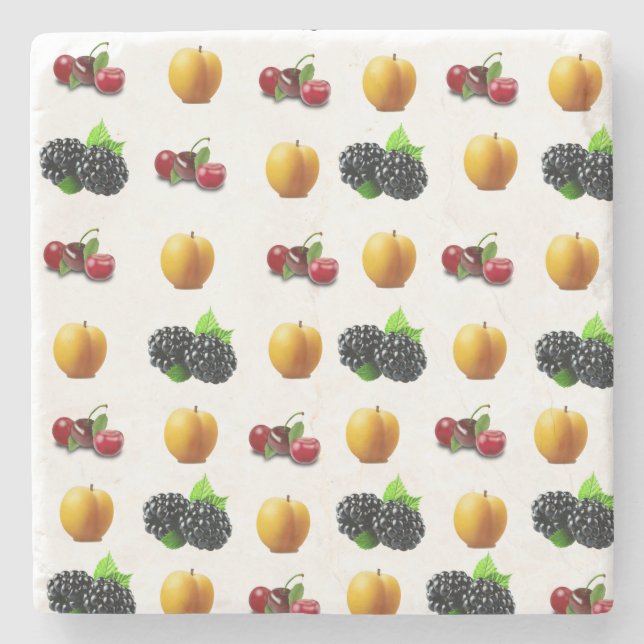 Fruit Salad Marble Stone Coaster (Front)