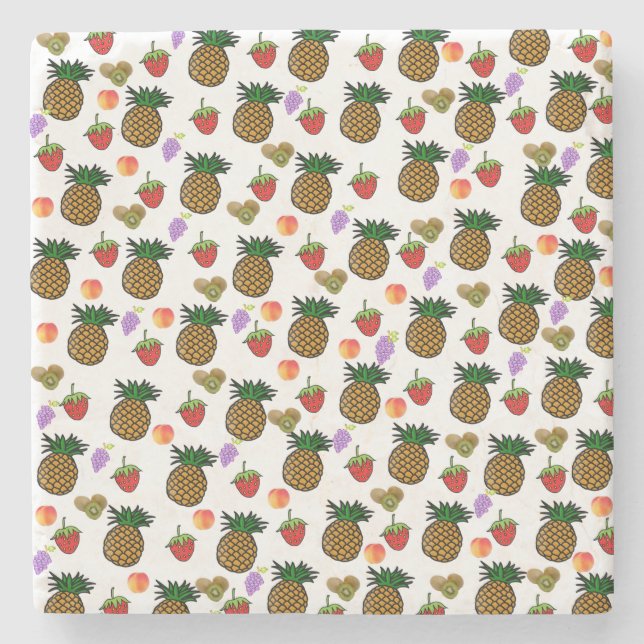 Fruit Salad Marble Stone Coaster (Front)