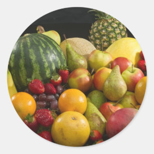 Fruit Salad Peace Love Destiny Colourful Tropical Classic Round Sticker