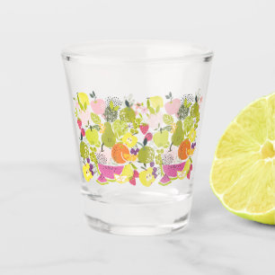 Fruit salad; summer fruit collage shot glass